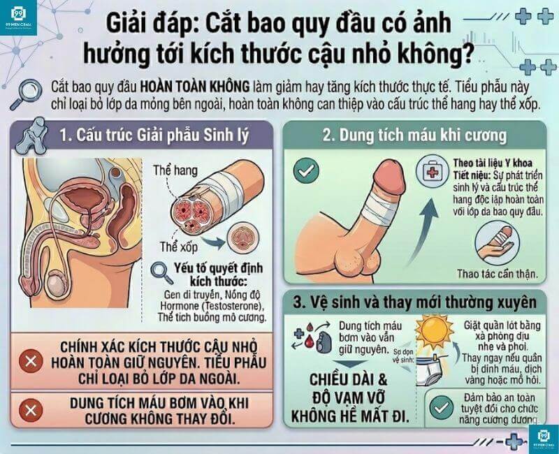 Cắt bao quy đầu có giảm kích thước không