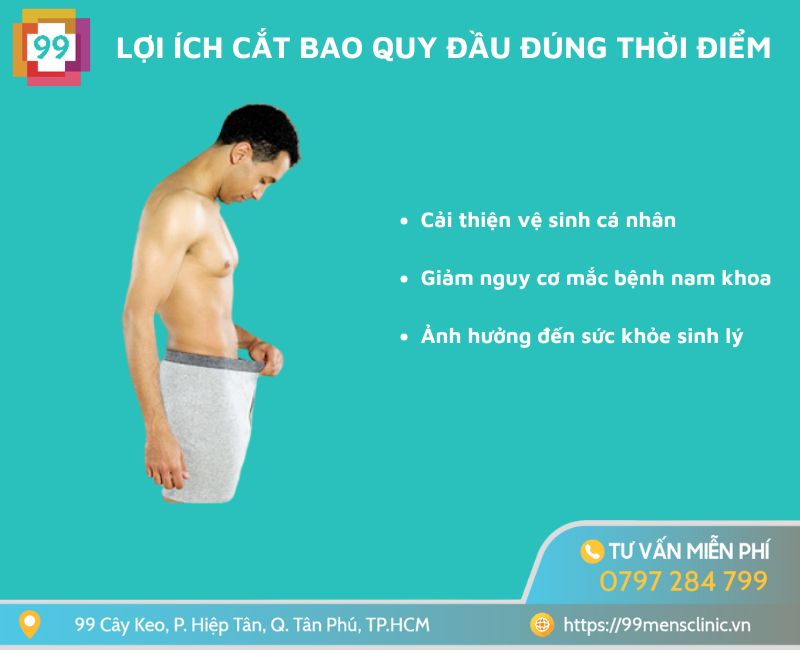 Lợi ích cắt bao quy đầu đúng thời điểm
