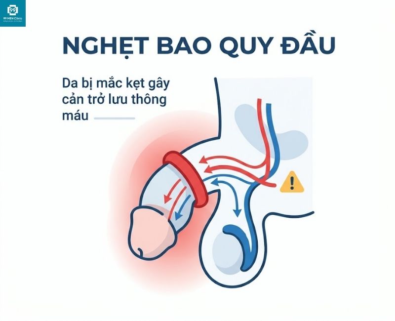 Nghẹt bao quy đầu là gì