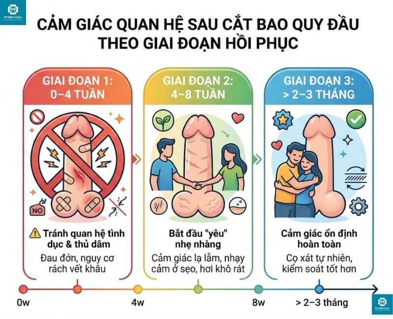Cảm giác quan hệ theo từng giai đoạn hồi phục