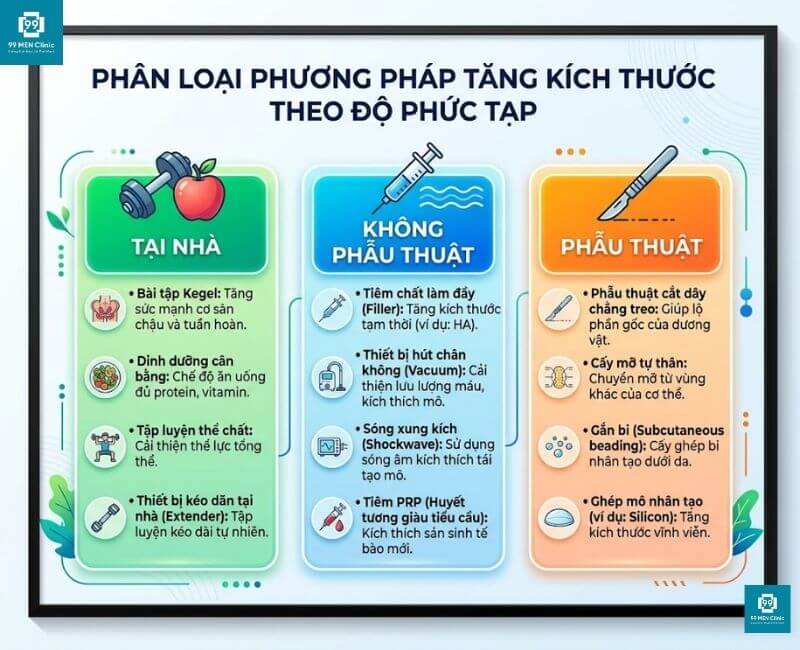 3 nhóm phương pháp tăng kích thước cậu nhỏ an toàn từ tại nhà đến phẫu thuật