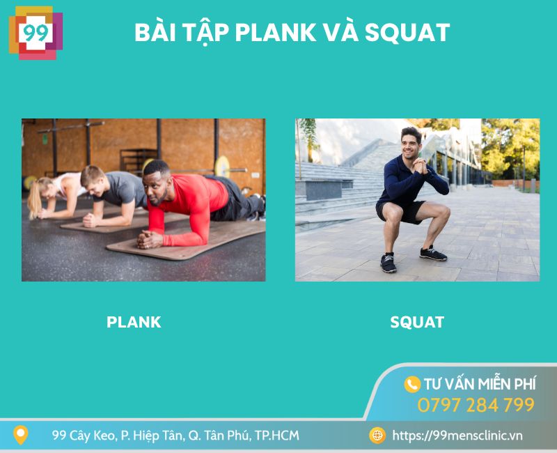 Bài tập plank và squat trị xuất tinh sớm