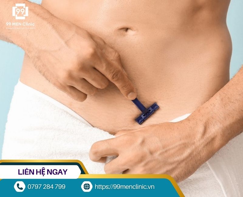 Cạo lông vùng kín có thể gây trầy xước dương vật