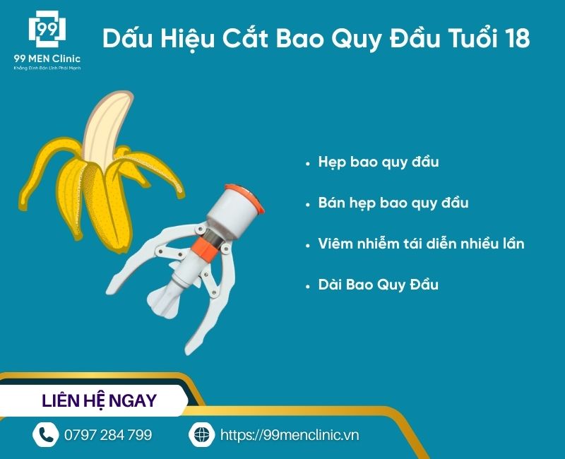 Dấu hiệu cắt bao quy đầu ở tuổi 18
