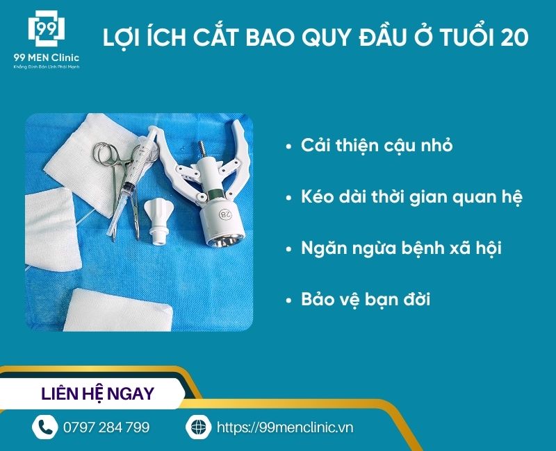 Lợi ích cắt bao quy đầu tuổi 20
