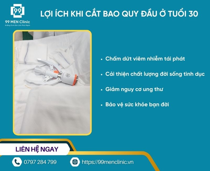 Lợi ích cắt bao quy đầu tuổi 30