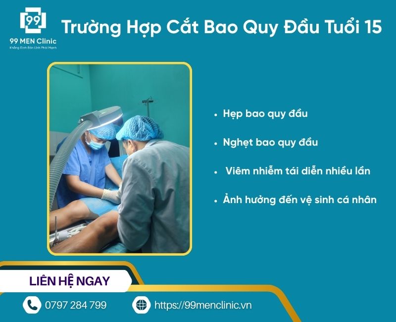 Trường hợp cắt bao quy đầu ở tuổi 15