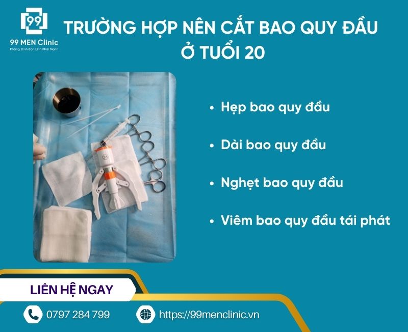 Trường hợp cắt bao quy đầu ở tuổi 20