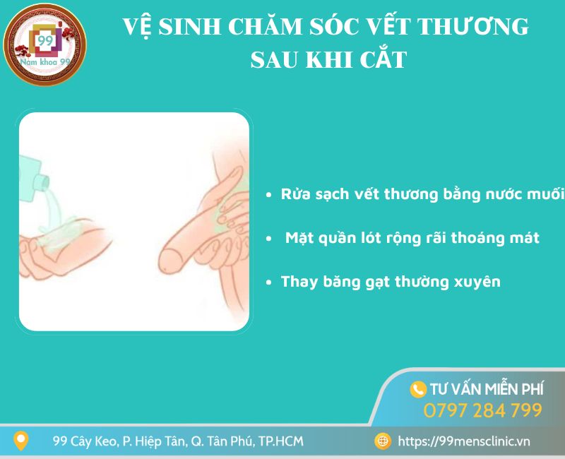 Vệ sinh sau khi cắt bao quy đầu ở tuổi 18