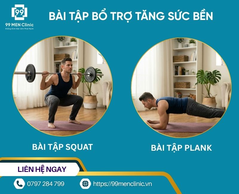 Bài tập bổ trợ tăng sức bền chống xuất tinh sớm