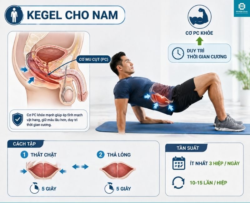 Bài tập kegel cải thiện rối loạn cương dương