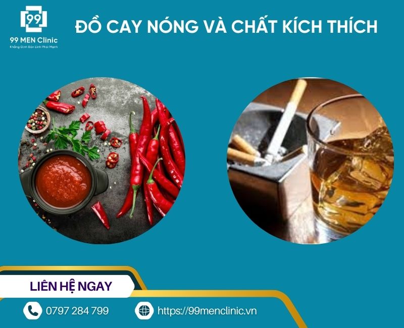 Hạn chế sử dụng đồ cay nóng và chất kích thích