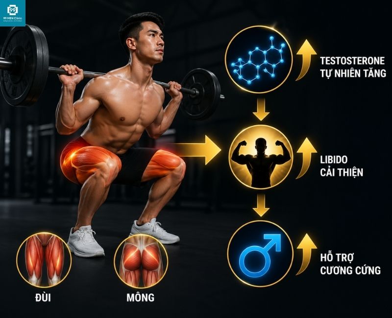 Squat tăng testosterone tự nhiên 