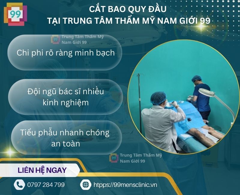Cắt bao quy đầu tại trung tâm thẩm mỹ nam giới 99
