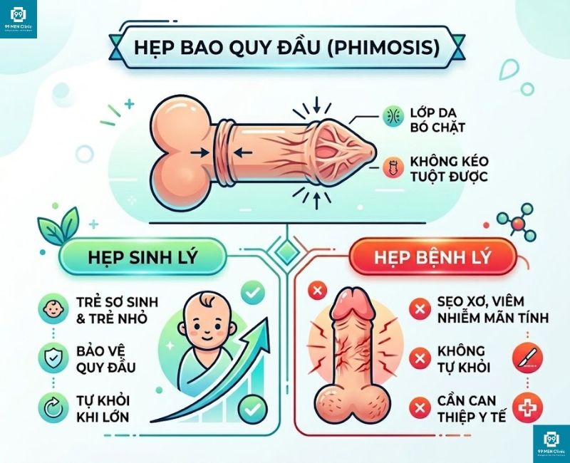 Hẹp bao quy đầu là gì