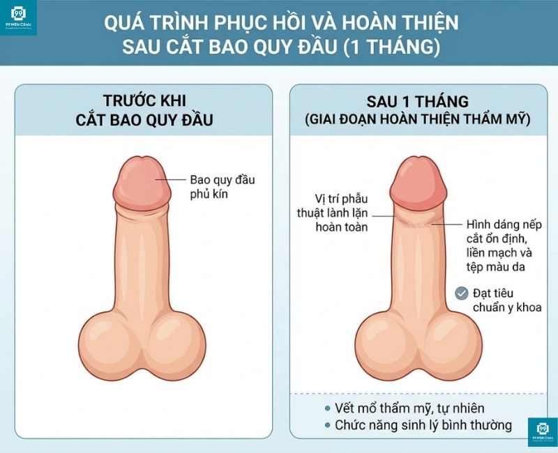 Vết cắt hồi phục hoàn toàn đường nét gọn gàng và không lộ sẹo