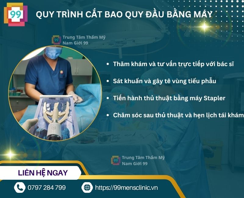 Quy trình cắt bao quy đầu bằng máy