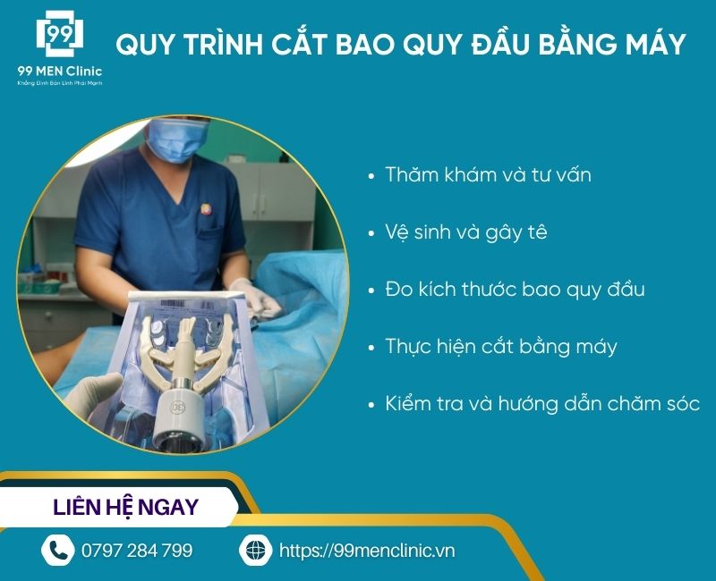 Quy trình cắt da quy đầu bằng máy