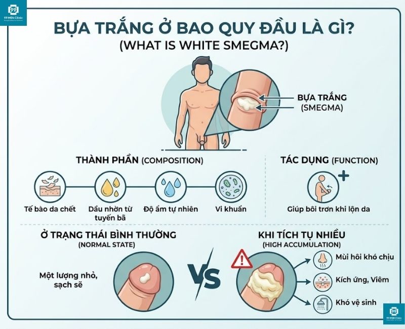 Bựa sinh dục bao quy đầu là gì