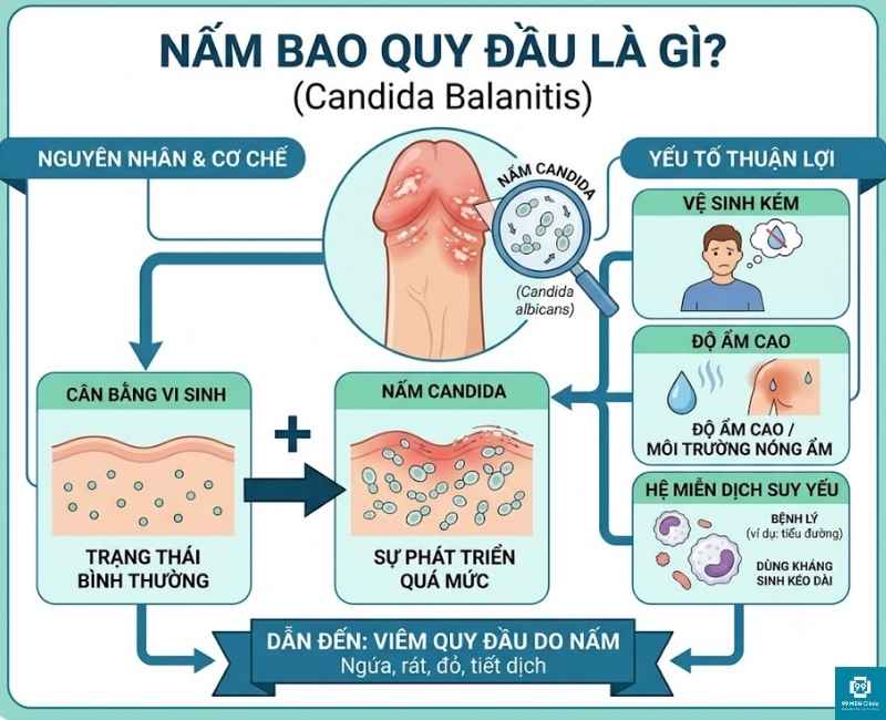Nấm bao quy đầu là gì