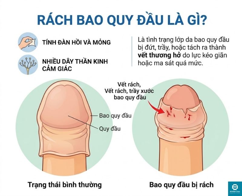 Rách bao quy đầu là gì