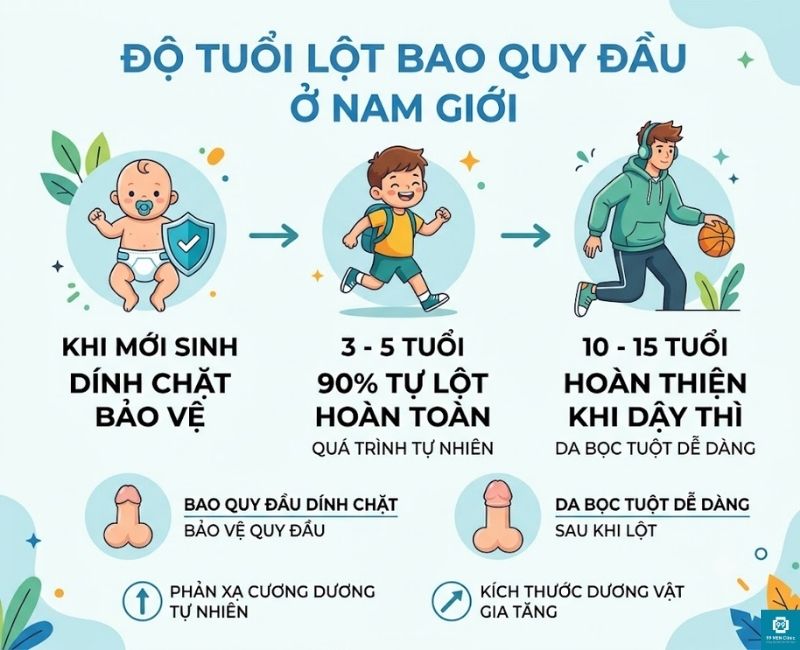 Bao nhiêu tuổi thì lột bao quy đầu ở nam giới