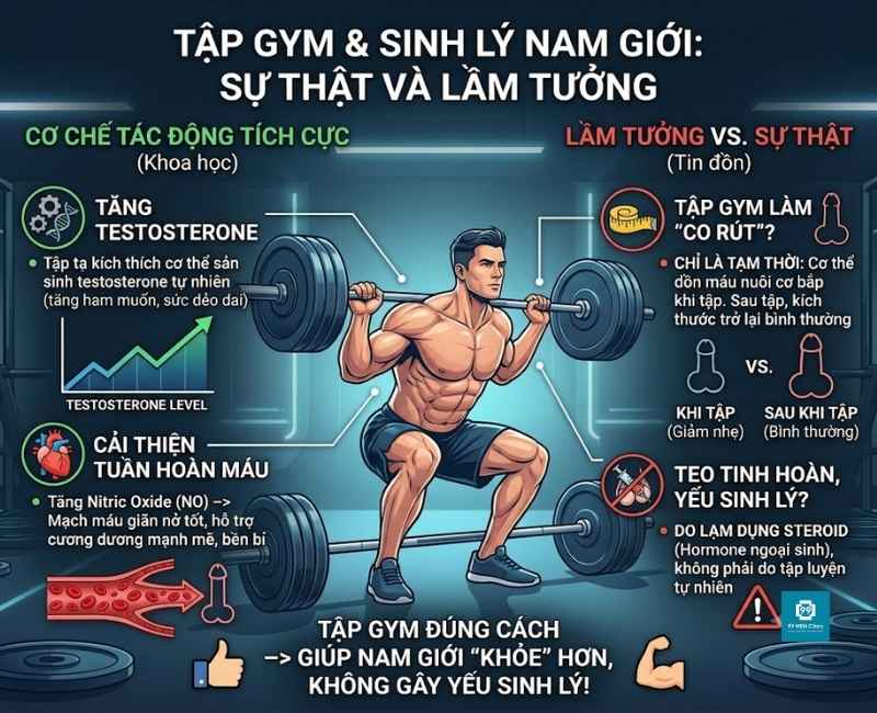 Giải đáp tập gym có bị yếu sinh lý không
