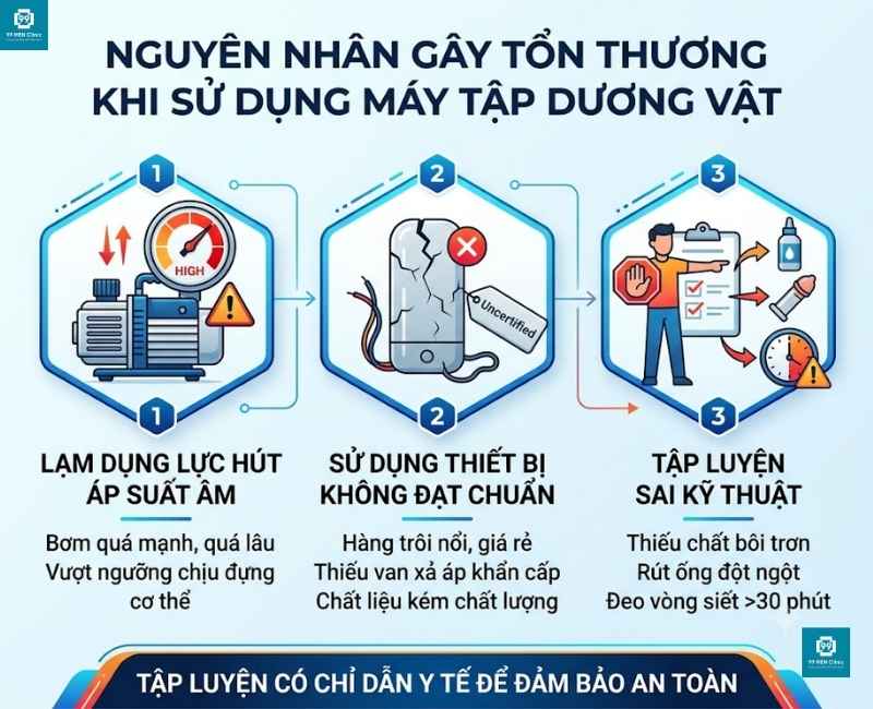 Nguyên nhân gây tổn thương khi sử dụng máy tập