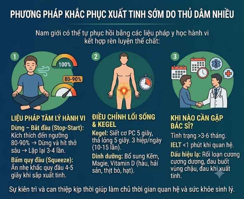 Phương pháp khắc phục xuất tinh sớm do thủ dâm nhiều